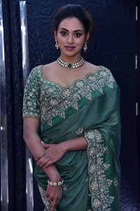 Actress Kamakshi Bhaskarla Green Saree Images