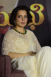 Actress Kangana Ranaut Saree Stills @ Chandramukhi 2 Press Meet