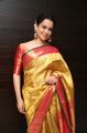 Actress Kangana Ranaut Silk Saree Stills @ Manikarnika Movie Press Meet