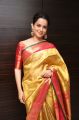 Actress Kangana Ranaut Silk Saree Stills @ Manikarnika Press Meet