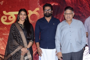 Sapthami Gowda, Rishab Shetty, Allu Aravind @ Kantara Movie Success Meet Stills