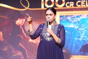 Anchor Geetha Bhagath @ Karthikeya 2 100 Crore Celebrations Kurnool Photos