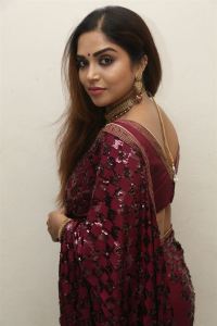 Erracheera Movie Actress Karunya Chowdary Red Saree Pics