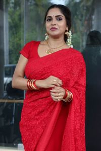 Karunya Chowdary Red Saree Photos @  Erracheera Trailer Launch