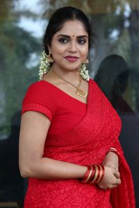 Karunya Chowdary Red Saree Photos @  Erracheera Trailer Launch