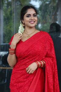 Karunya Chowdary Red Saree Photos @  Erracheera Trailer Launch