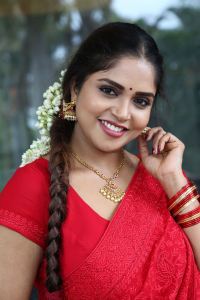 Erracheera Movie Heroine Karunya Chowdary Red Saree Photos