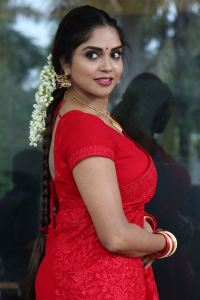 Karunya Chowdary Red Saree Photos @  Erracheera Trailer Launch