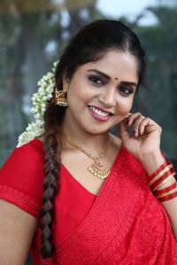 Erracheera Movie Actress Karunya Chowdary Red Saree Photos