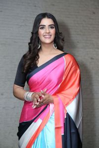 Kavya Thapar Saree Stills @ Eagle Movie Success Meet