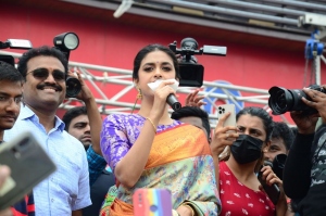 Actress Keerthy Suresh Saree Photos @ CMR Shopping Mall Mahbubnagar