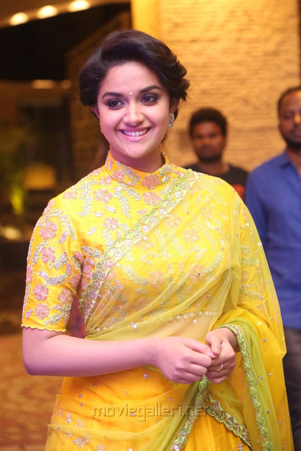 Actress Keerthy Suresh Yellow Saree Photos | New Movie Posters