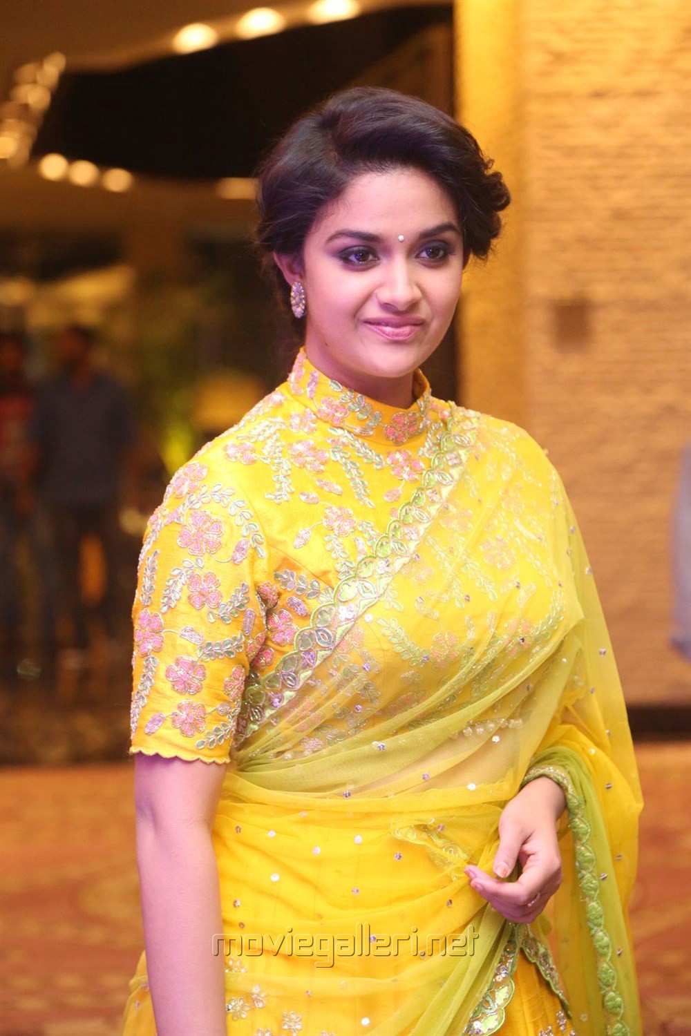 Actress Keerthy Suresh Yellow Saree Photos 