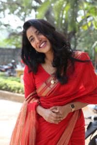 Actress Ketaki Narayan Red Saree Photos @ Yatra 2 Press Meet