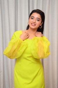 Actress Ketika Sharma in Green Yellow Dress Pics