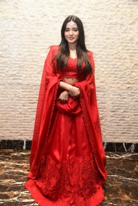 Actress Ketika Sharma Red Lehenga Choli Photos