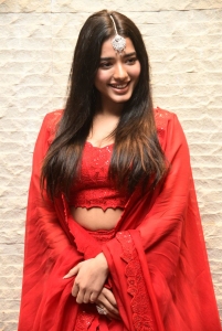 Actress Ketika Sharma Red Lehenga Choli Photos