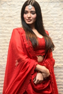 Actress Ketika Sharma Red Lehenga Choli Photos