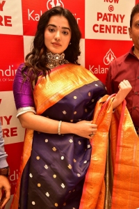 Actress Ketika Sharma Silk Saree Photos @ Kalamandir Showroom