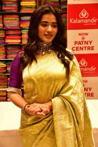 Actress Ketika Sharma Silk Saree Photos @ Kalamandir Showroom