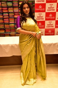 Actress Ketika Sharma Silk Saree Photos @ Kalamandir Showroom