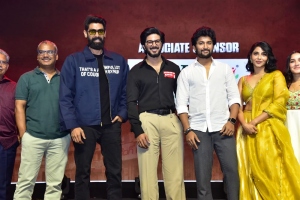 Rana Daggubati, Dulquer Salmaan, Nani, Aishwarya Lekshmi @ King of Kotha Pre-Release Event Stills