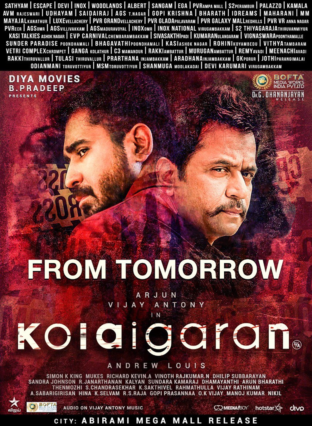 Kolaigaran Movie Release Posters Arjun Vijay Antony Moviegalleri Net