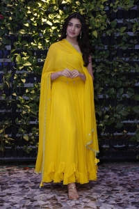 Actress Krithi Shetty Cute Photos in Yellow Salwar Kameez