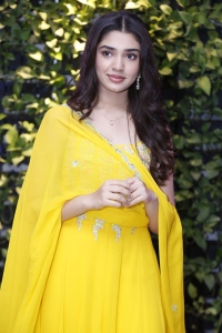 Actress Krithi Shetty Cute Photos in Yellow Salwar Kameez