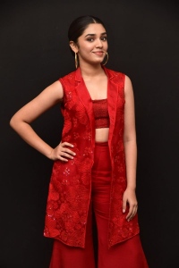 Macherla Niyojakavargam Heroine Krithi Shetty Red Dress Stills