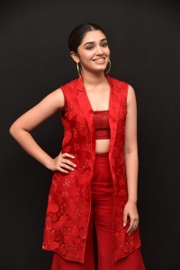 Macherla Niyojakavargam Actress Krithi Shetty Red Dress Stills
