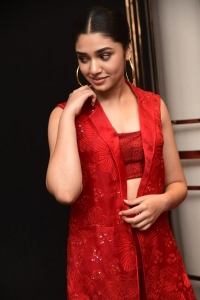 Macherla Niyojakavargam Heroine Krithi Shetty Red Dress Stills