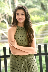 Actress Krithi Shetty Latest Pictures @ The Warrior Interview