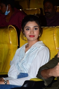 Actress Krithi Shetty Pics @ Warriorr Movie Whistle Song Launch