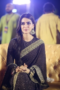 Actress Kriti Sanon Black Saree Photos @ Adipurush Pre Release