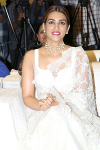 Thodelu Movie Actress Kriti Sanon White Saree Stills