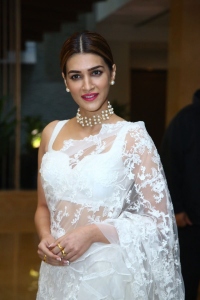 Thodelu Movie Actress Kriti Sanon White Saree Stills