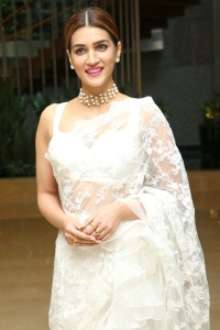 Thodelu Movie Actress Kriti Sanon White Saree Stills