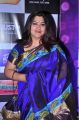 Actress Kushboo Sundar Photos in Dark Blue Silk Saree