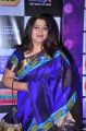 Actress Kushboo Sundar in Dark Blue Silk Saree Photos