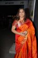 Tamil Actress Kushboo Sundar in Traditional Orange Silk Saree Stills