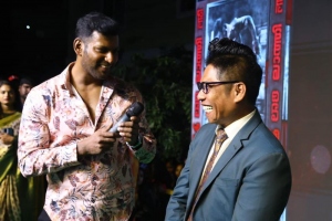 Vishal, Peter Hein @ Laatti Pre Release Event Tirupati Stills