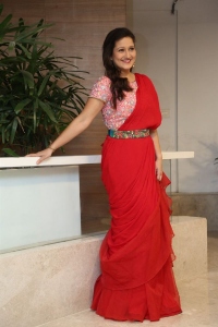 Actress Laila Red Saree Photos @ Sardar Pre Release