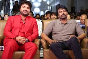 Vishwaksen, Chiranjeevi @ Laila Pre Release Event Stills