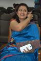 Actress Lakshmi Ramakrishnan in Blue Silk Saree Stills