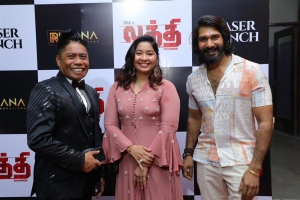 Peter Hein wife Parvathy, Ramana @ Lathi Movie Teaser Launch Stills