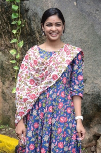 Actress Lavanya Anuvarna Cute Stills in Floral Churidar Dress