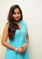 Beautiful Madhavi Latha Stills in Sleeveless Sky Blue Dress