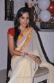 Actress Madhavi Latha in Cream Georgette Saree Hot Stills