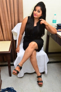 Actress Madhavi Latha in Black Dress Stills
